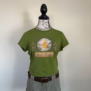 Roxy paradise y2k green short sleeve surf baby tee